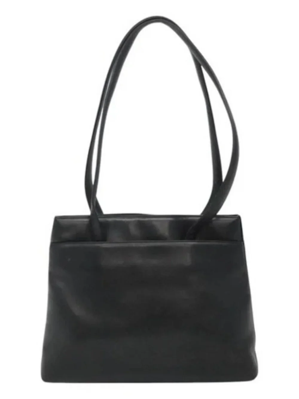 CHANEL Shoulder Bag Leather Black CC Auth bs22384